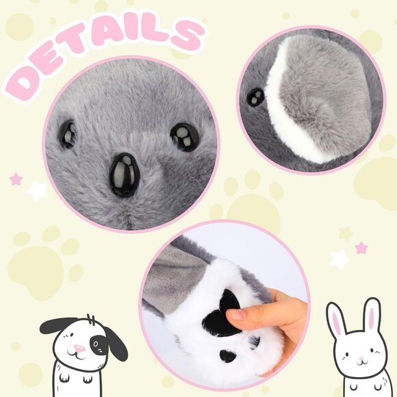 Kids Koala Animal Hat with Ears Moving Jumping Pop Up Beating Plush Holiday - Picture 4 of 7